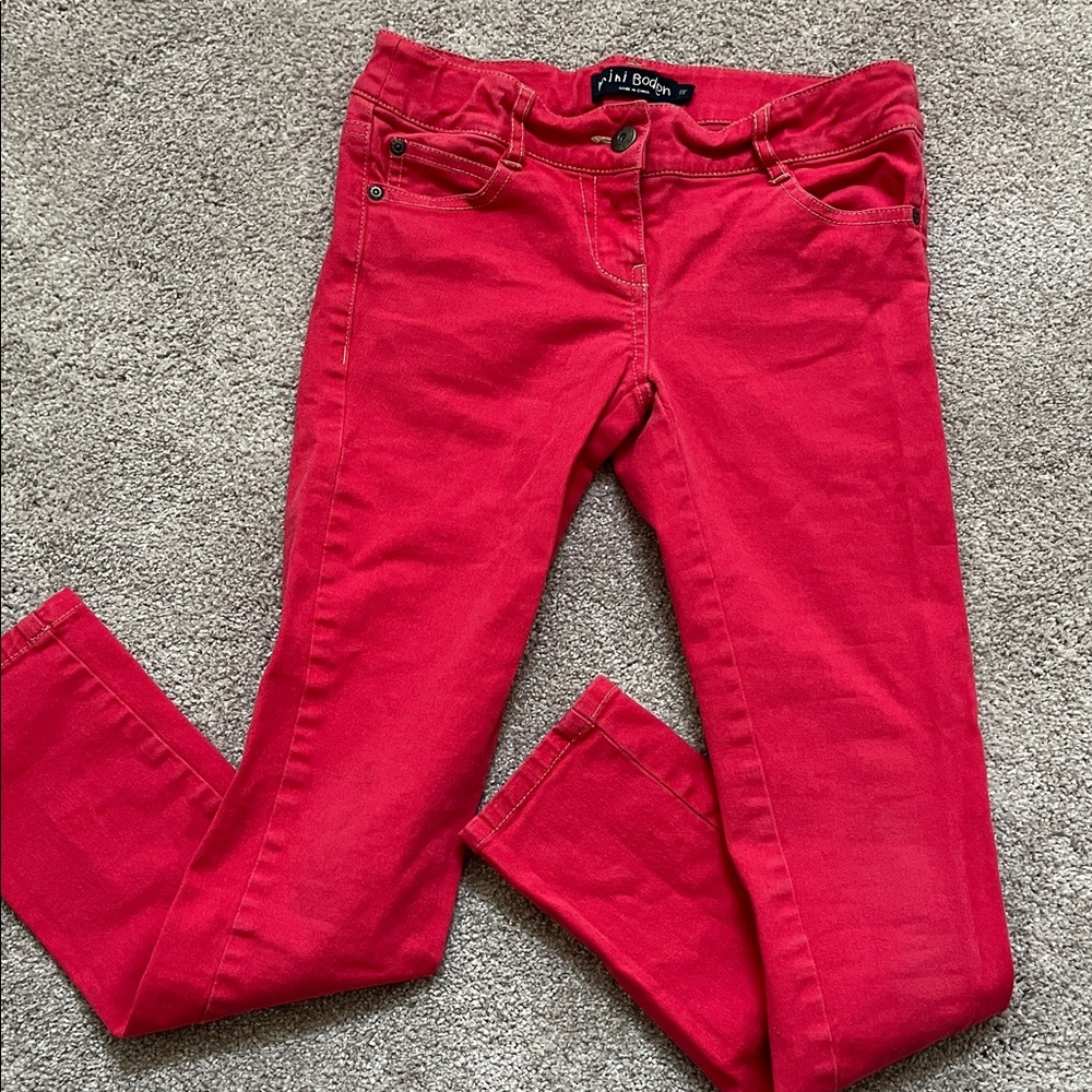 Mini Boden Bright Cranberry Colored Classic Stretch Jeans Size 11y